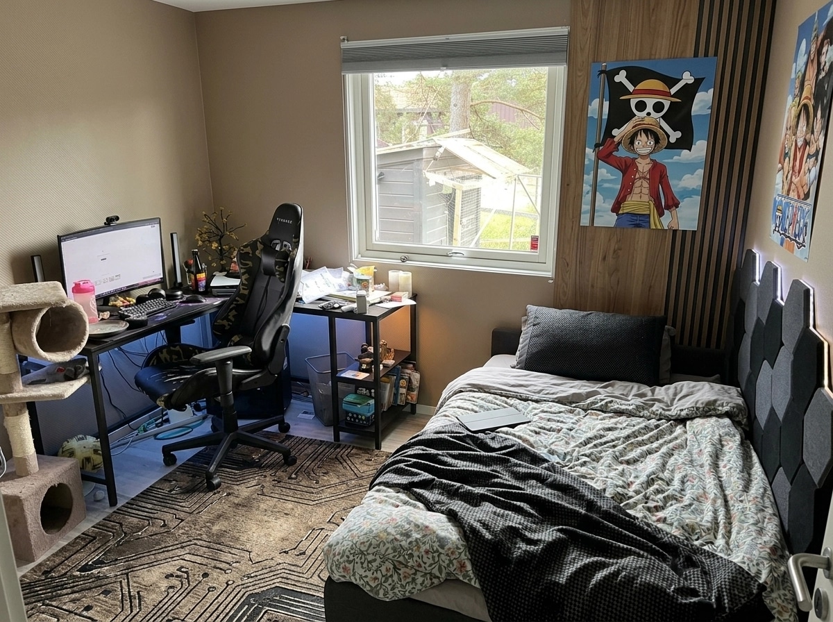 Blacktec Bedroom design — interior photo by GenRoom AI