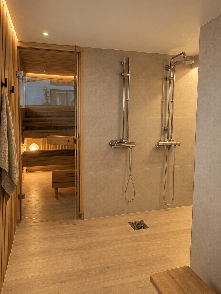 Design de interiores em estilo Mid-Century Modern — Banheiro por GenRoom AI