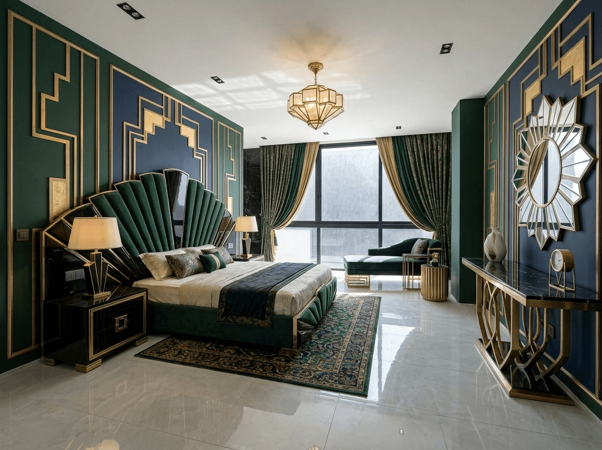 Art Deco Bedroom design — interior photo by GenRoom AI