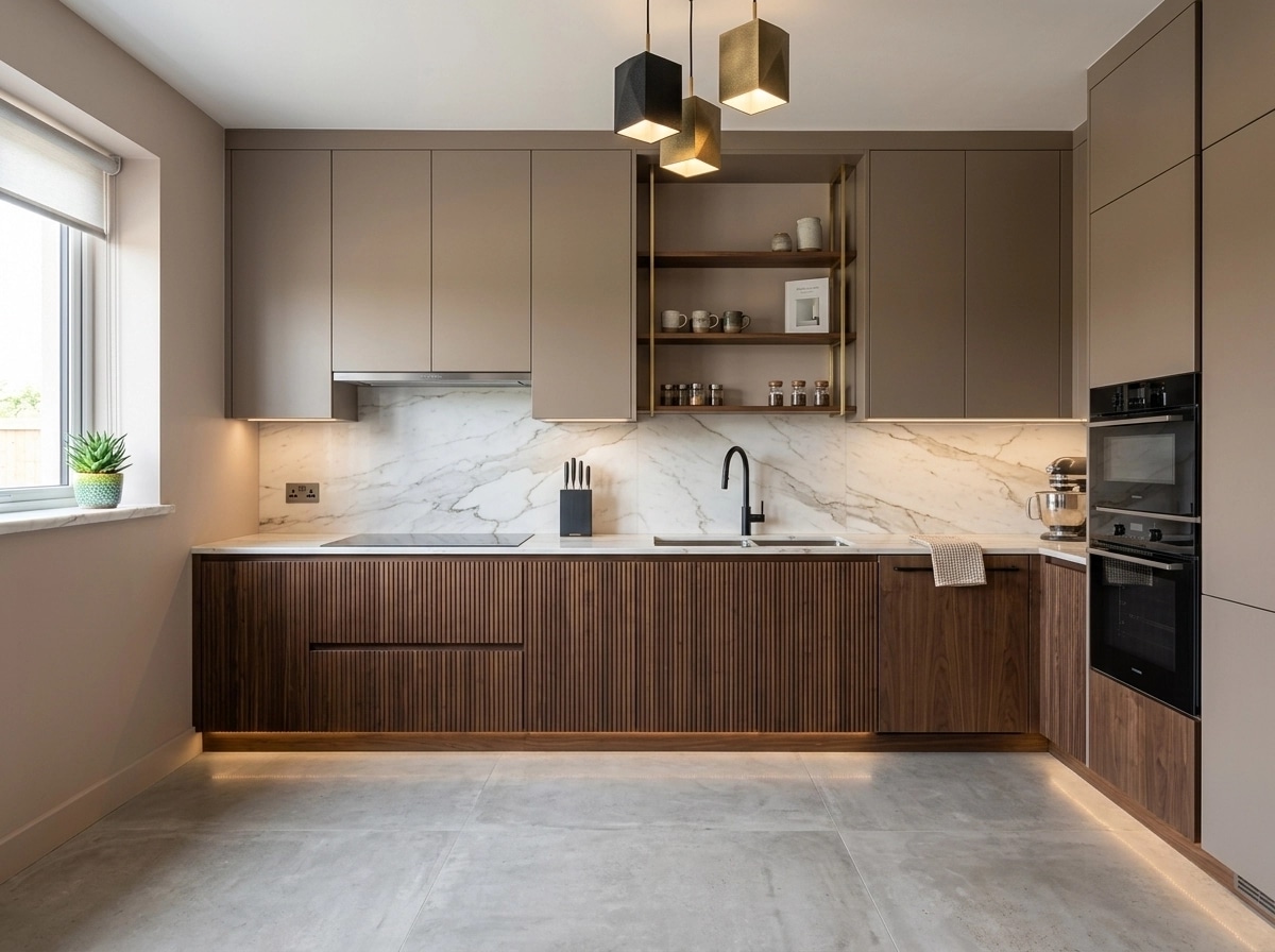 Design d'interni in stile Contemporary — Cucina di GenRoom AI