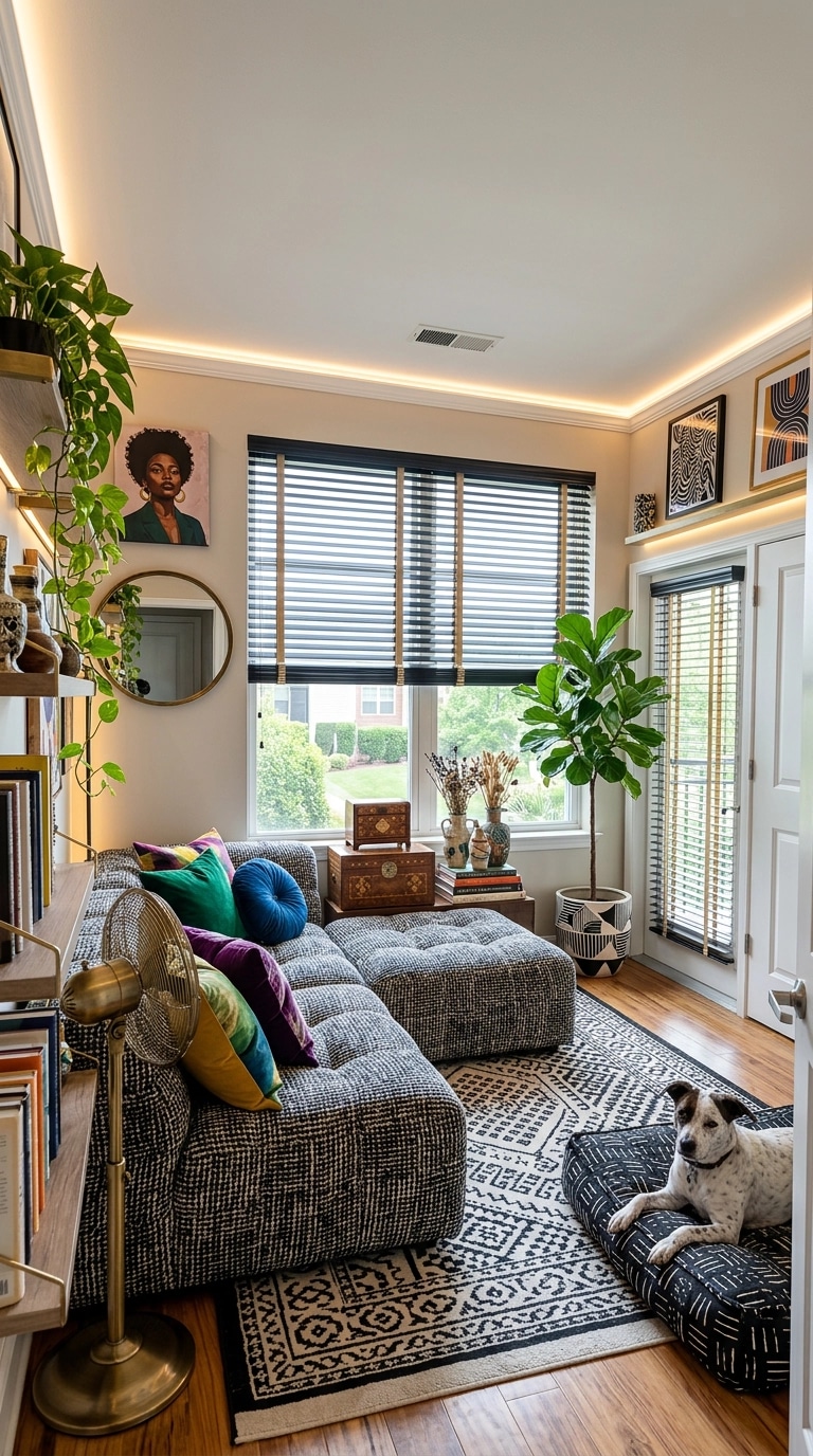 İç mekân tasarımı Eclectic stili — Yatak Odası GenRoom AI
