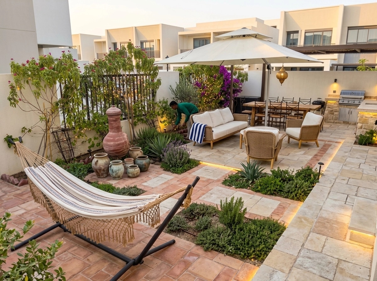 Landscape design in Mediterranean Yard style — Yard by GenRoom AI