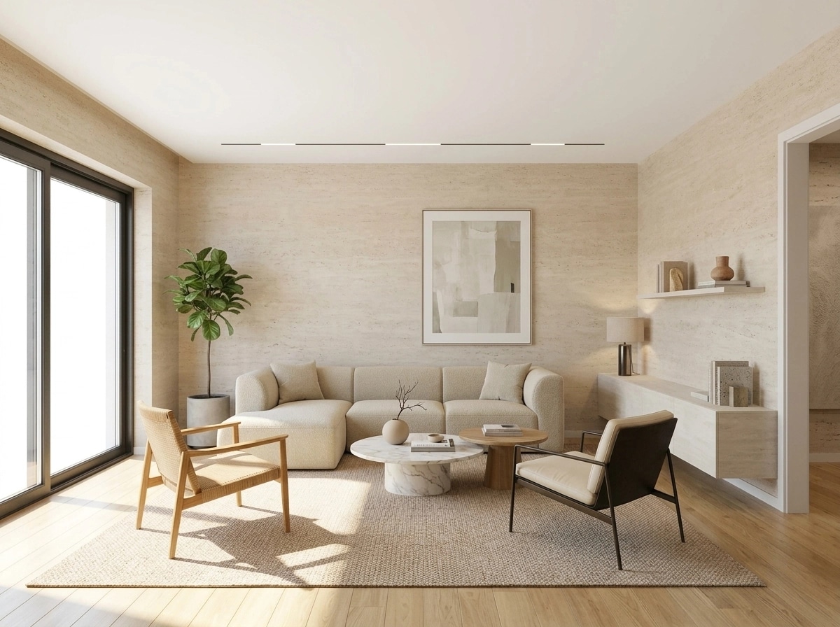 Interior design in Minimalism style — Living Room by GenRoom AI