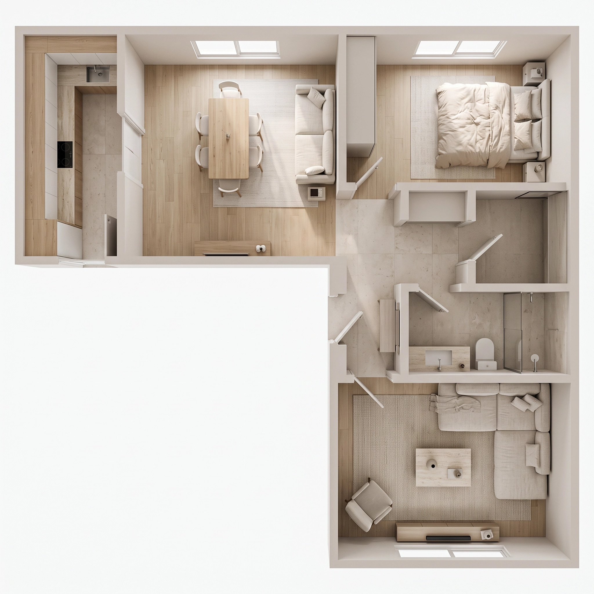 Interior design in Minimalism style — Living Room by GenRoom AI
