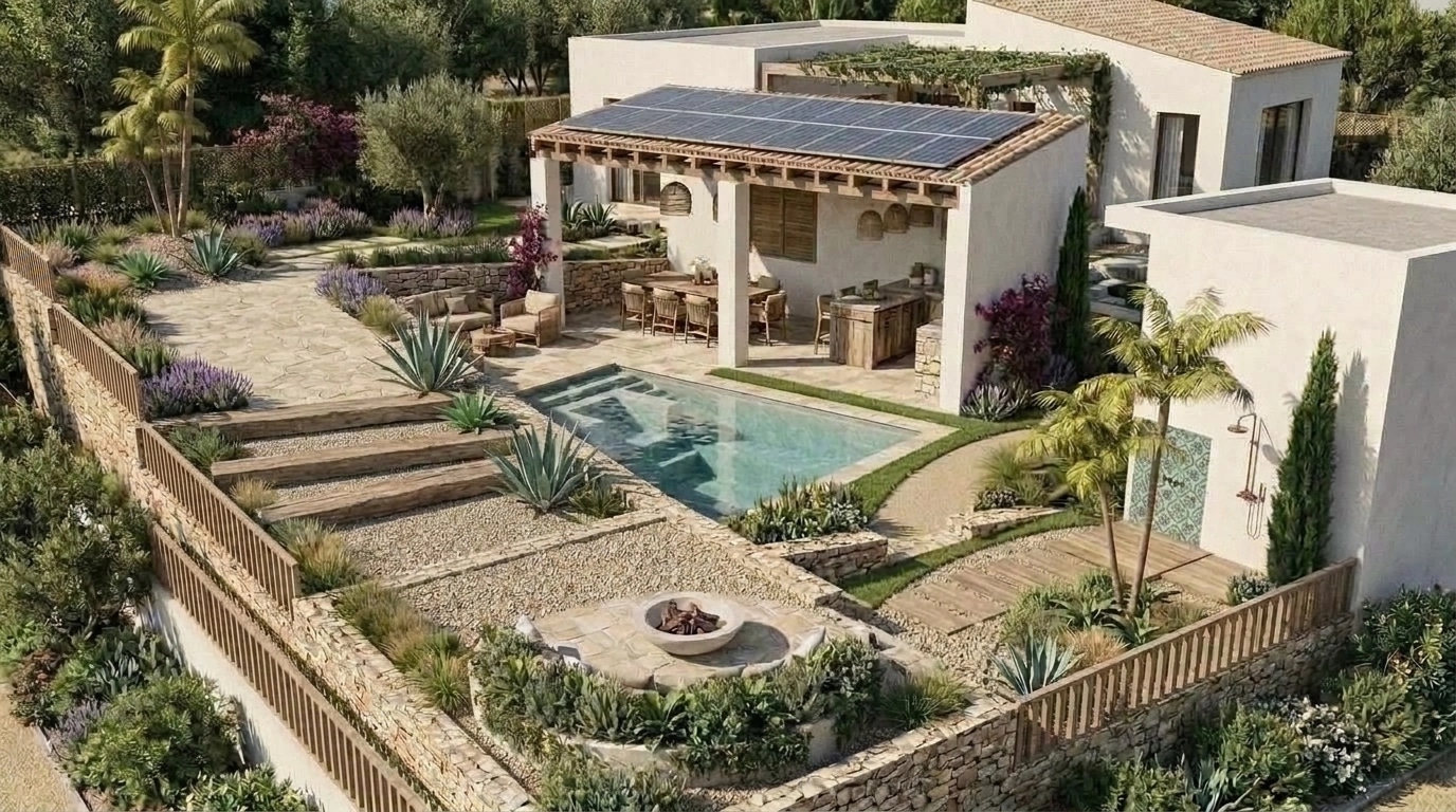 Landscape design in Eco Natural Garden style — Yard by GenRoom AI