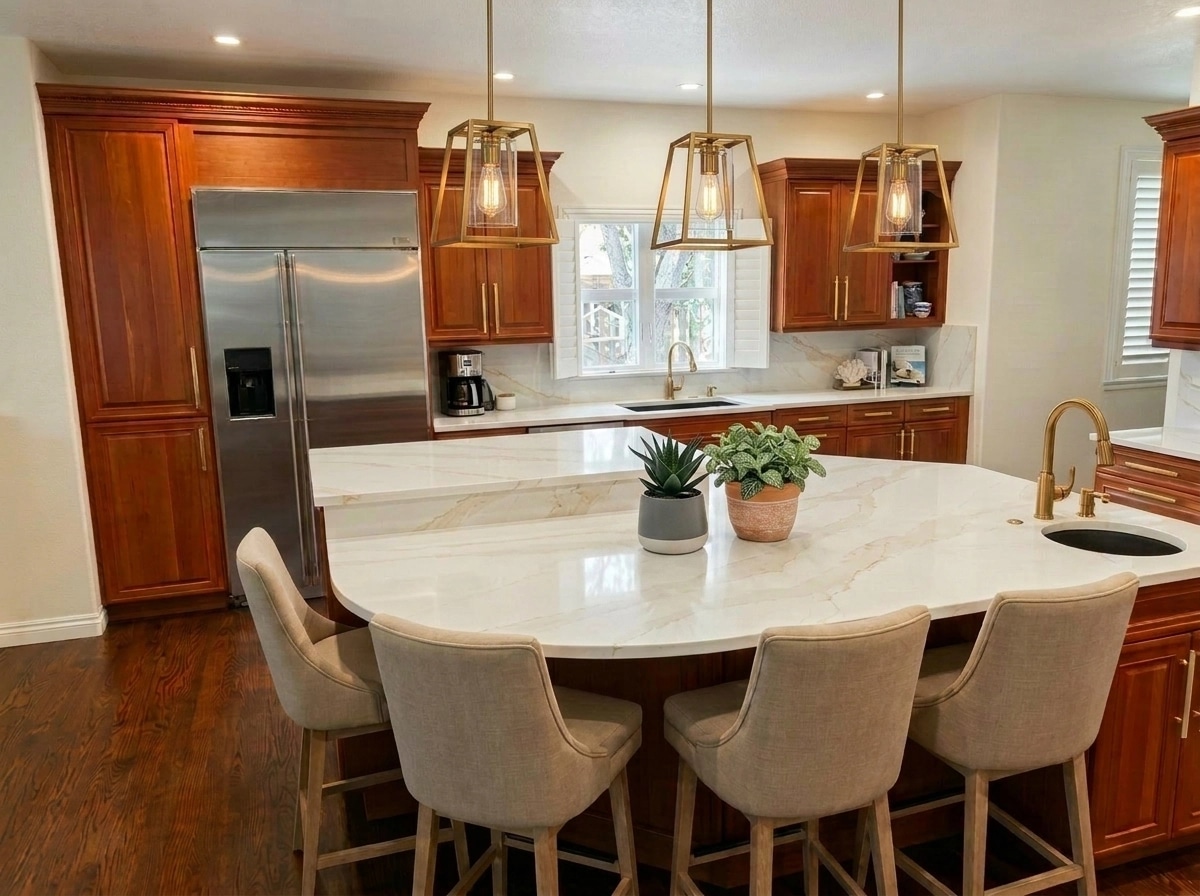 Design d'interni in stile Coastal / Hamptons — Cucina di GenRoom AI