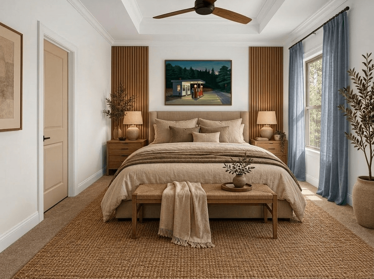 Japandi Bedroom design — interior photo by GenRoom AI