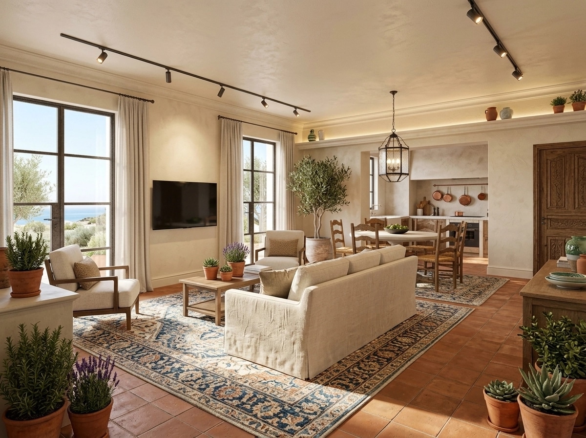 Diseño de interiores en estilo Mediterranean — Salón por GenRoom AI