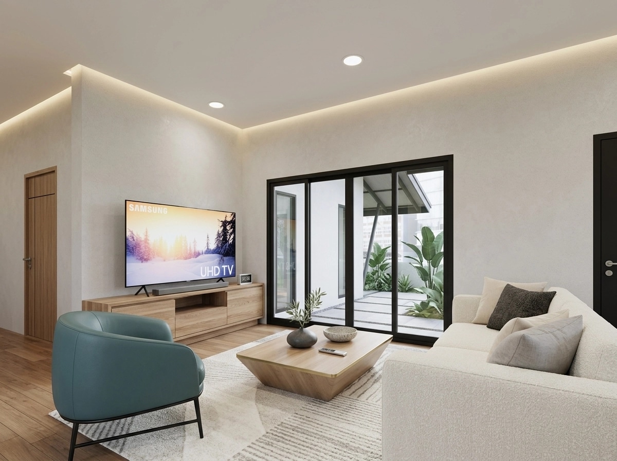 Minimalism Living Room design — interior photo by GenRoom AI