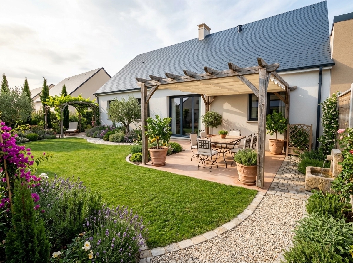 Landscape design in Mediterranean Yard style — Yard by GenRoom AI
