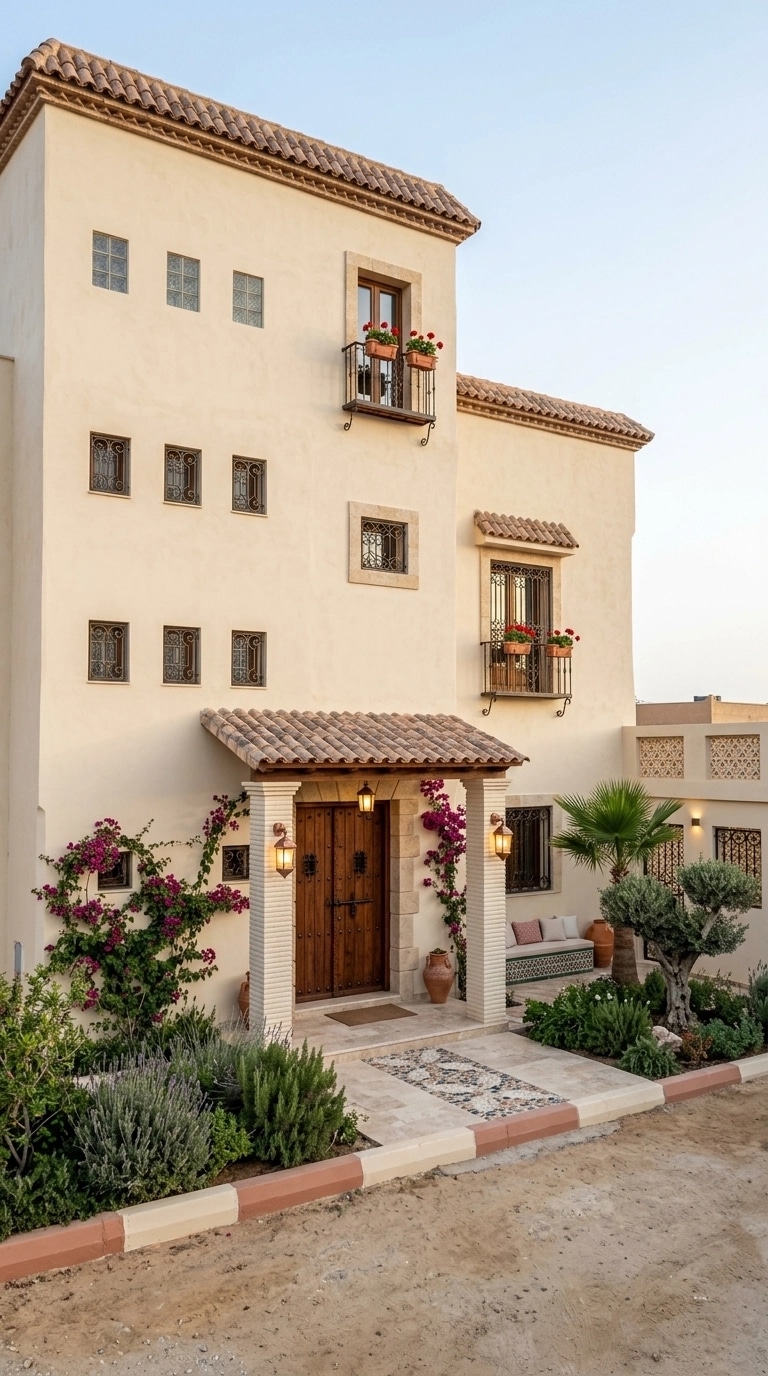Facade design in Mediterranean Facade style — photo by GenRoom AI