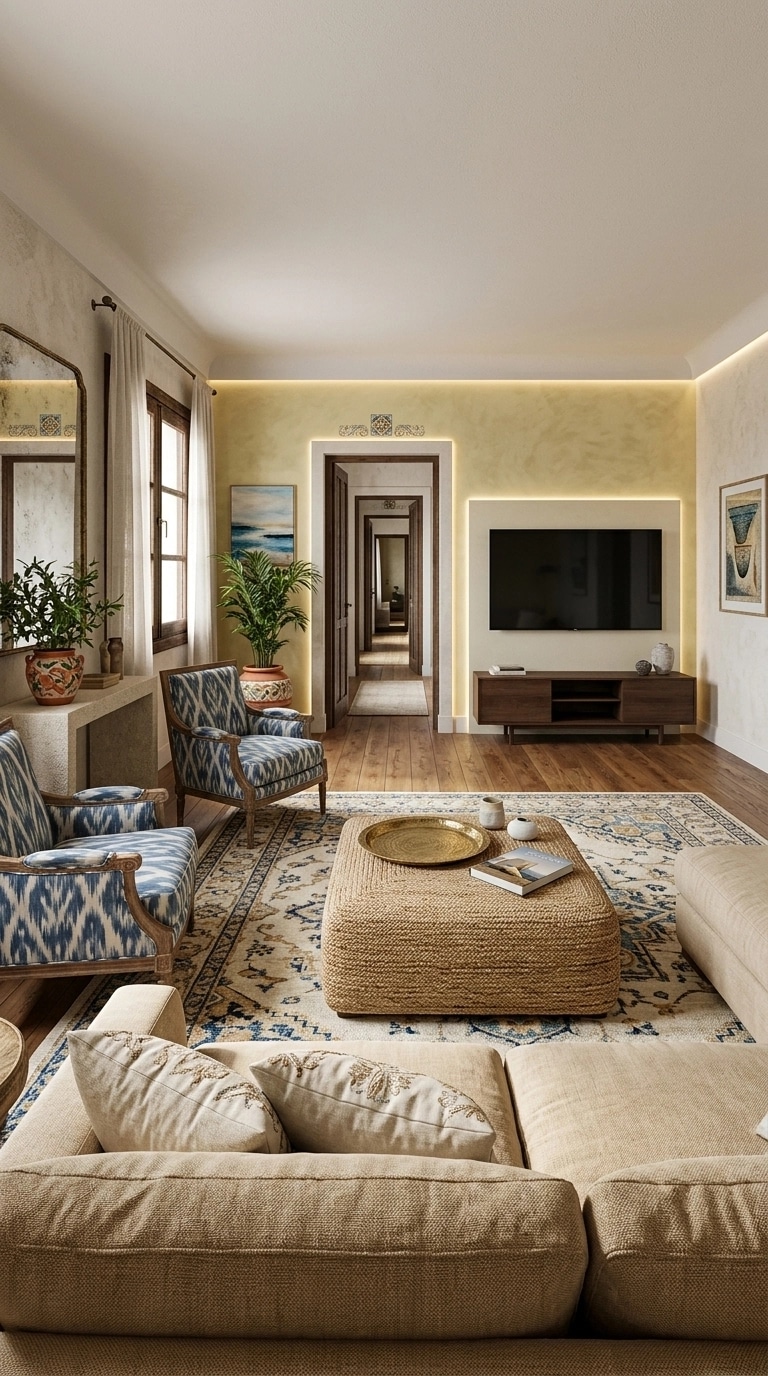 Diseño de interiores en estilo Mediterranean — Salón por GenRoom AI
