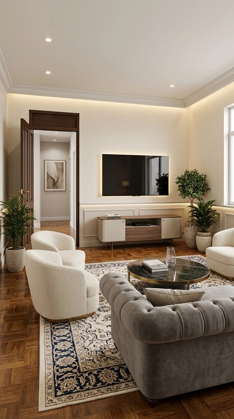 Transitional Living Room design — interior photo by GenRoom AI