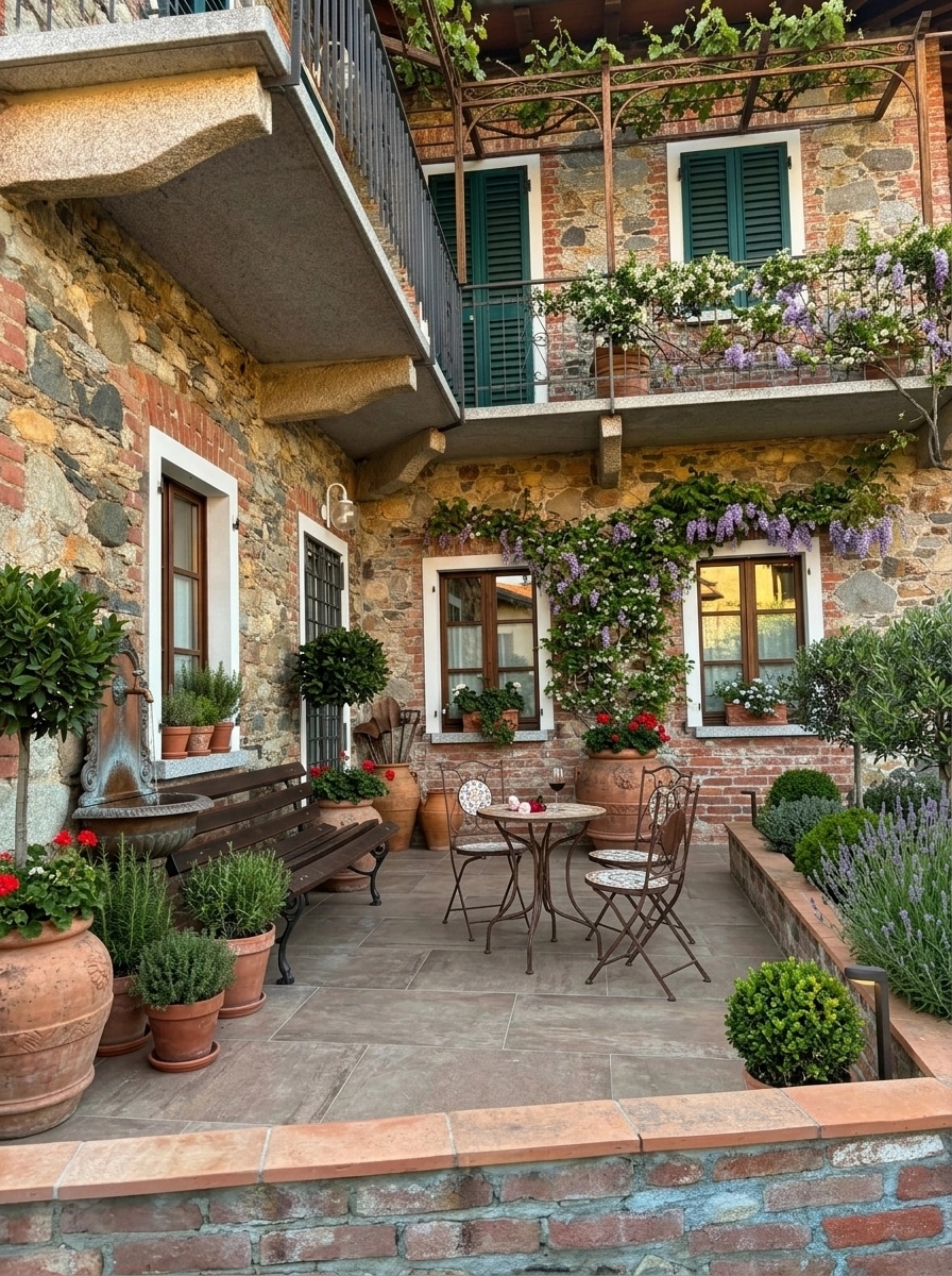 Landscape design in Italian Courtyard style — Yard by GenRoom AI