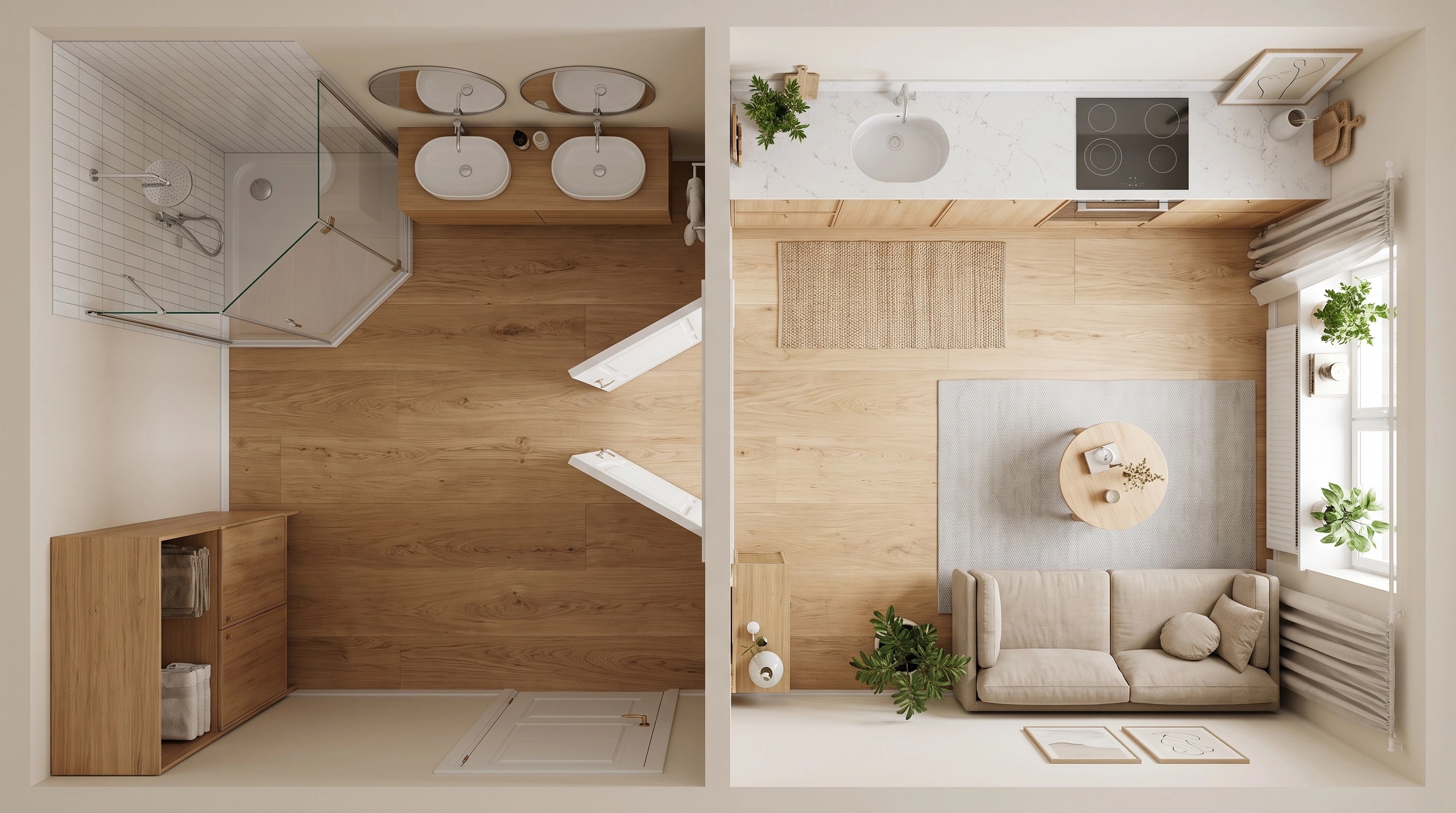 Interior design in Scandinavian style — Living Room by GenRoom AI