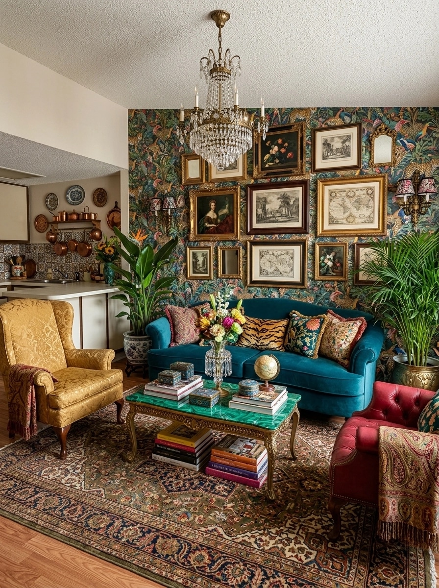 Maximalist Living Room design — interior photo by GenRoom AI