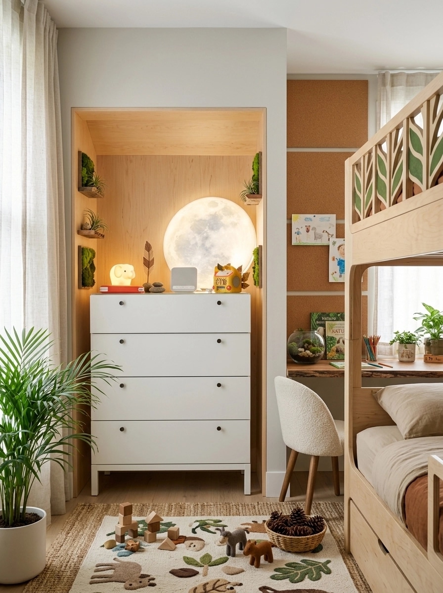 Biophilic Kids Room design — interior photo by GenRoom AI