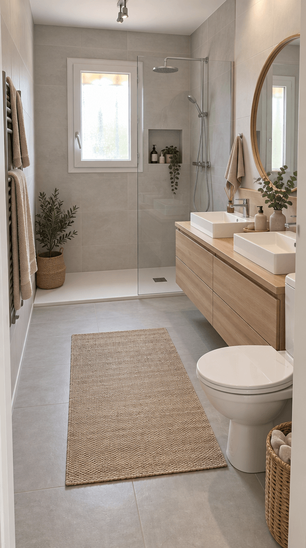 Bathroom interior in Scandinavian style — photo by GenRoom AI