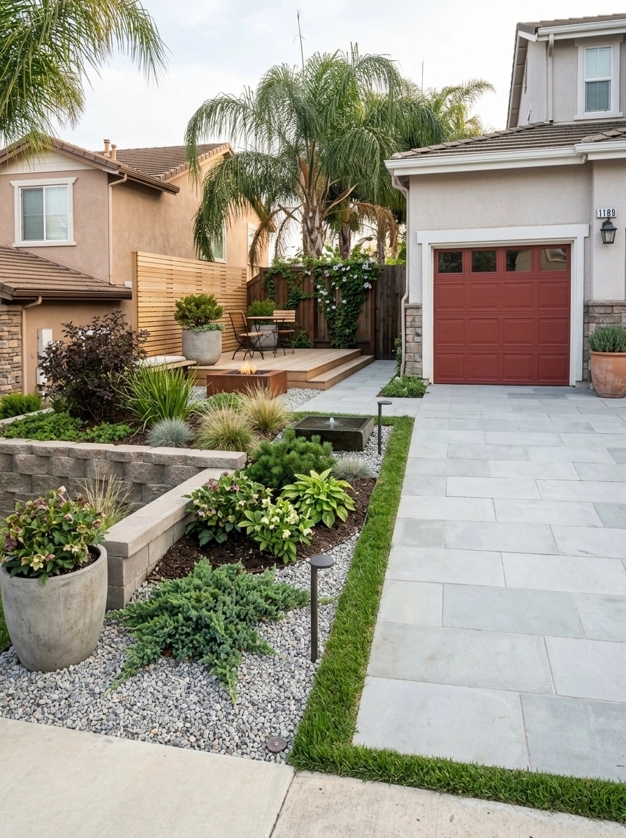 Landscape design in Scandinavian Garden style — Yard by GenRoom AI