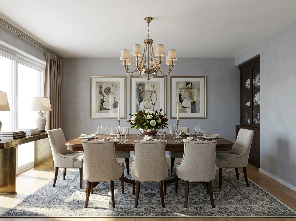 Interior design in Transitional style — dining_room by GenRoom AI