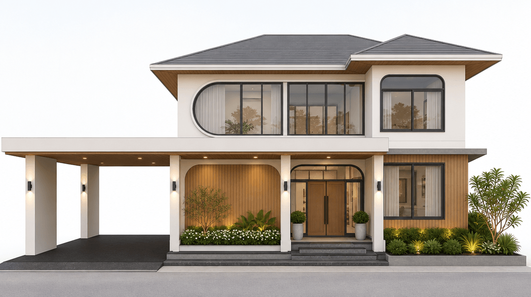 Cephe tasarımı Contemporary Facade stili — Cephe GenRoom AI