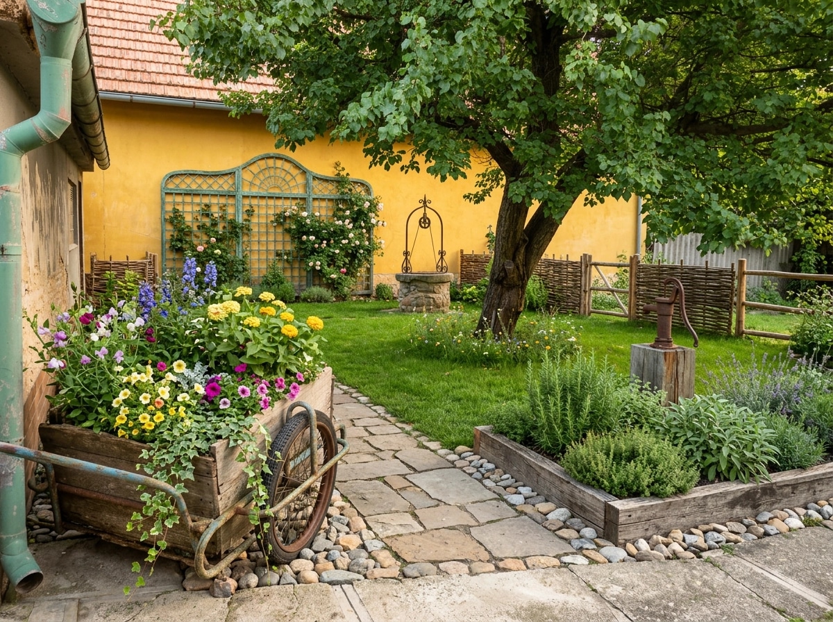Country Rustic Garden Yard design — yard photo by GenRoom AI