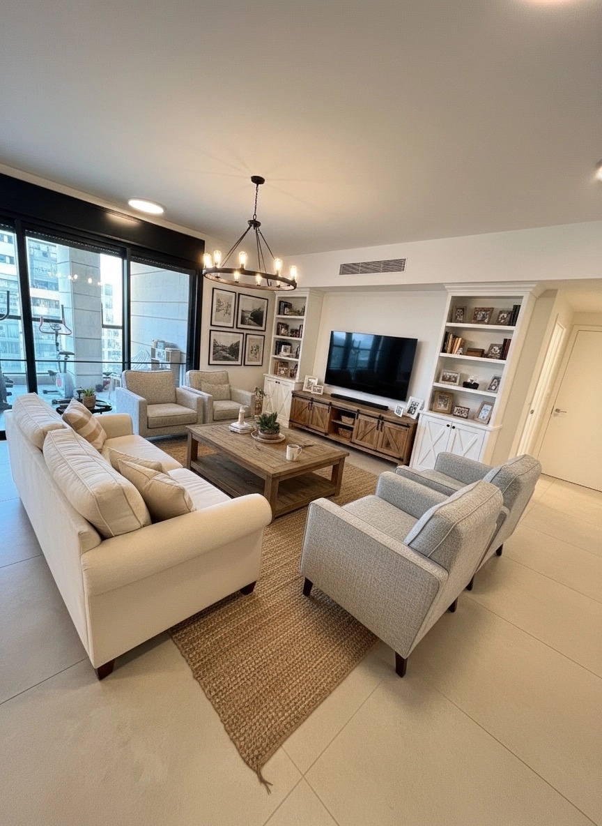 Modern Farmhouse Living Room design — interior photo by GenRoom AI