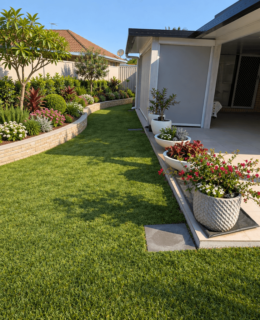 Design del paesaggio in stile Contemporary Yard — Giardino di GenRoom AI