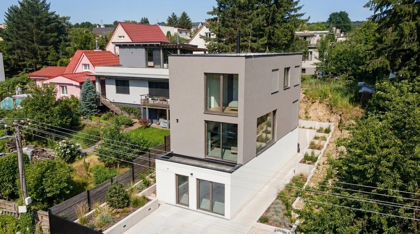 Facade design in Minimalist Facade style — photo by GenRoom AI