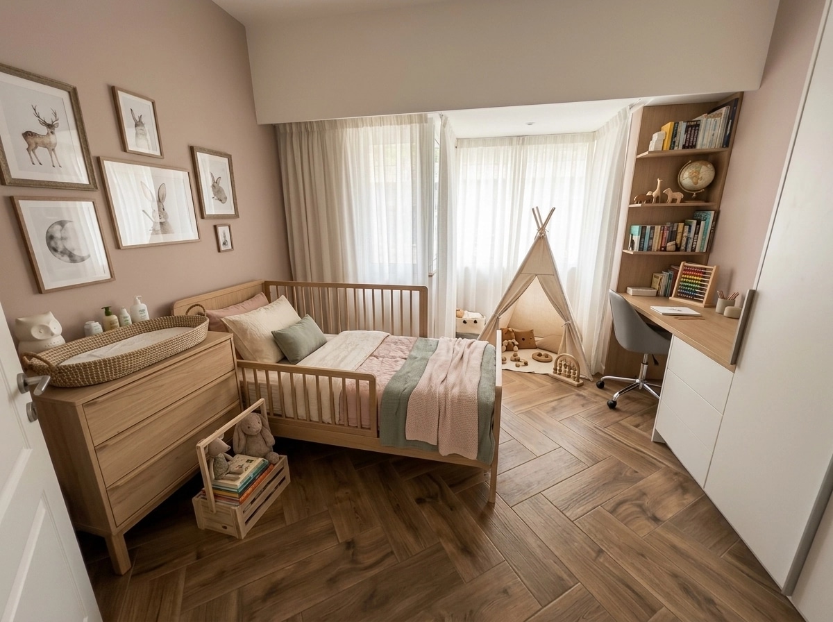 İç mekân tasarımı Scandinavian stili — Çocuk Odası GenRoom AI