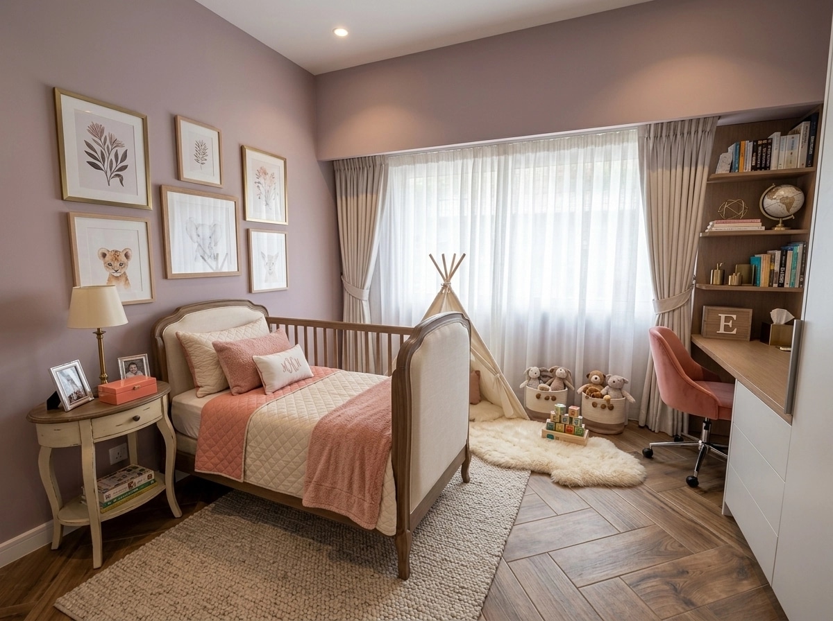 Transitional Kids Room design — interior photo by GenRoom AI