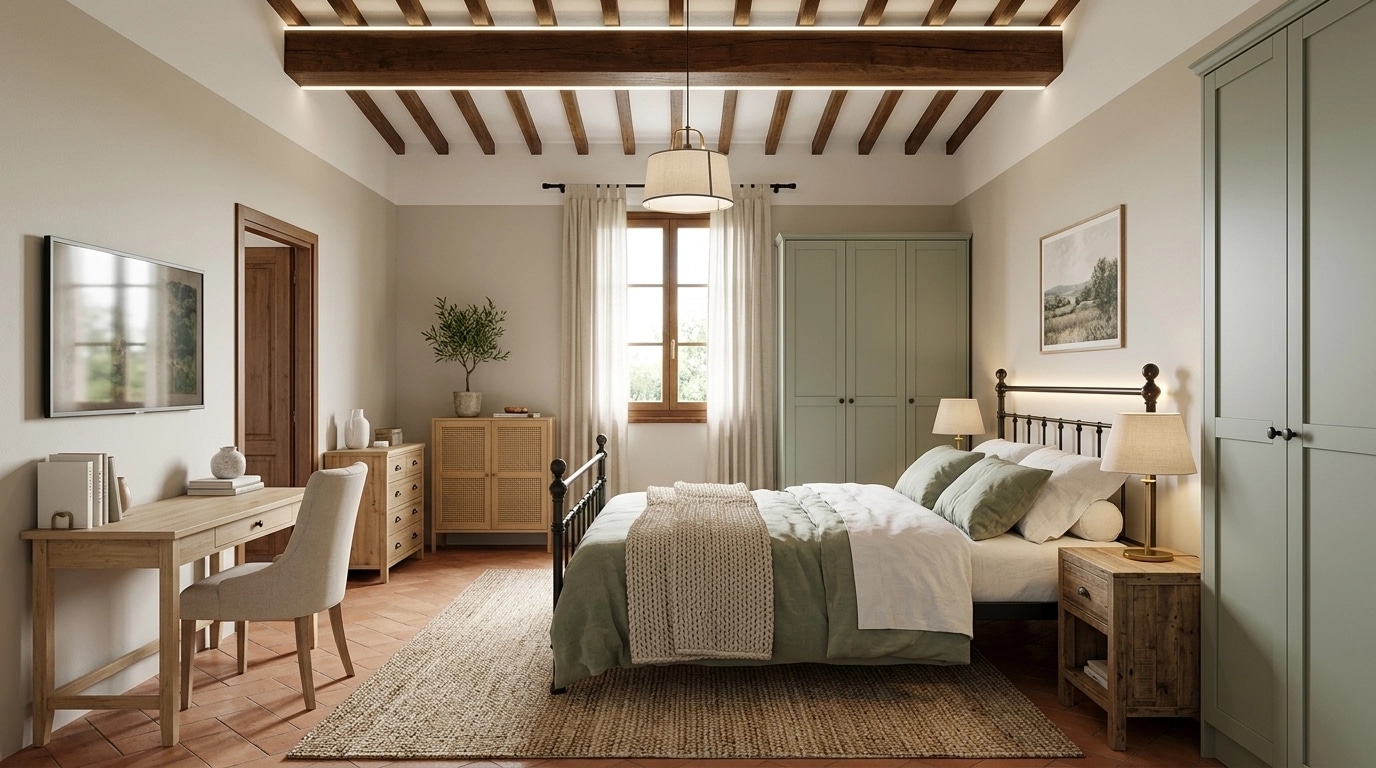 Modern Farmhouse Bedroom design — interior photo by GenRoom AI
