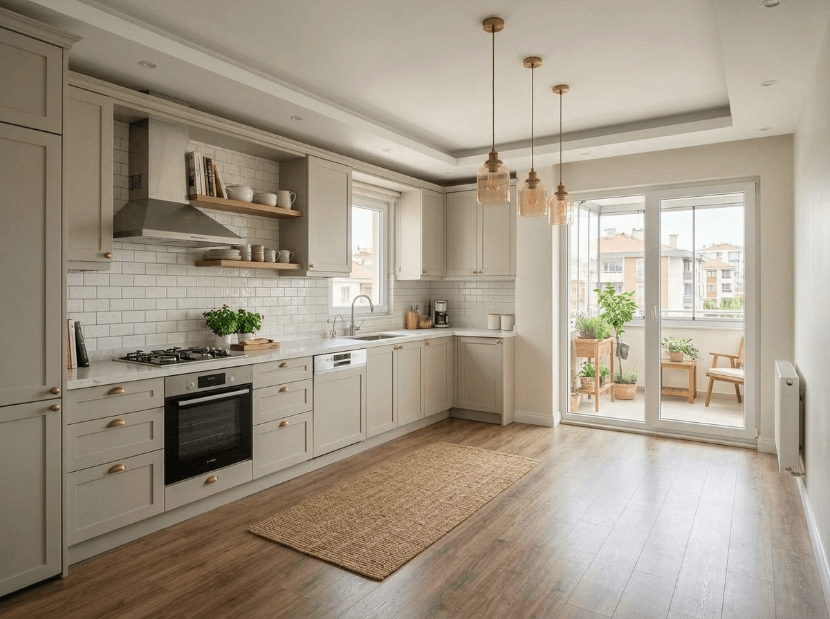 Kitchen interior in Transitional style — photo by GenRoom AI