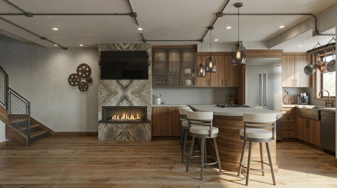 Kitchen interior in Loft / Industrial style — photo by GenRoom AI