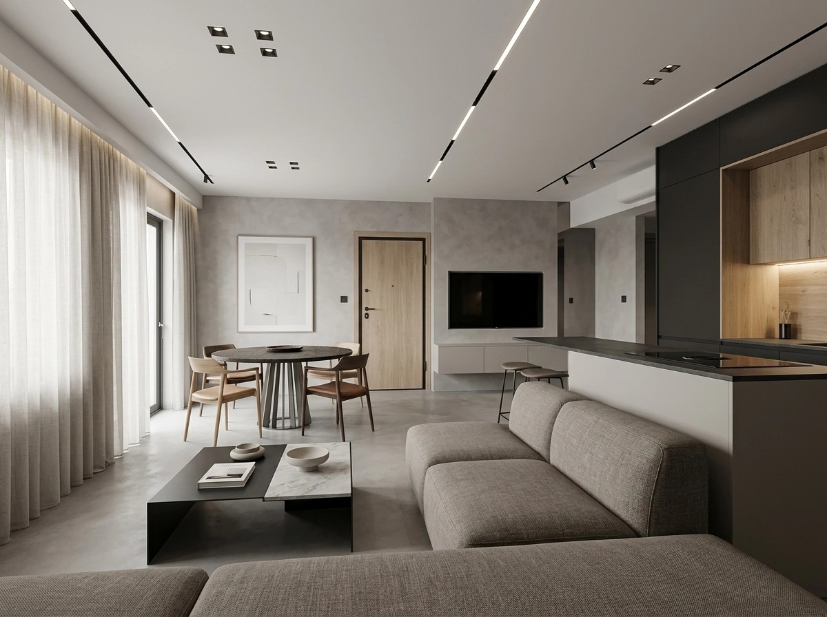Minimalism Living Room design — interior photo by GenRoom AI