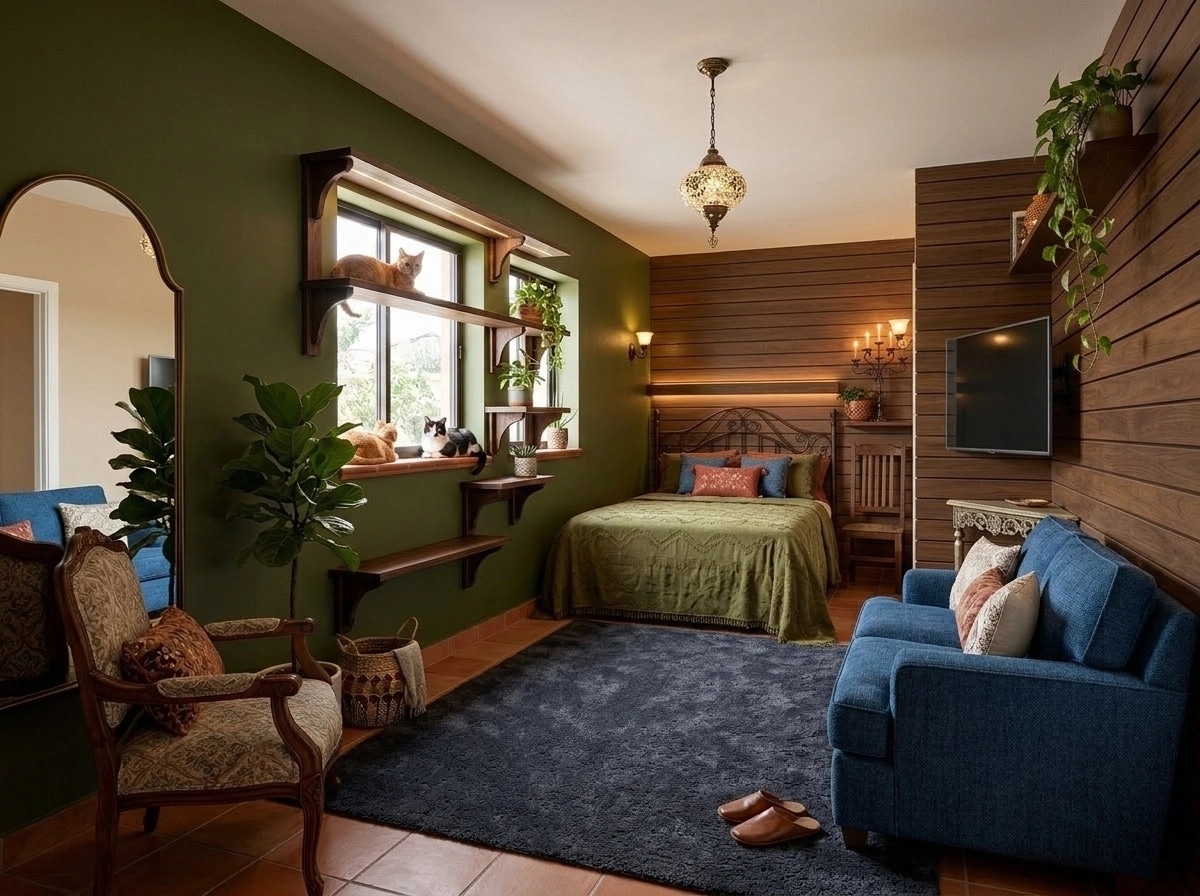 Interior design in Mediterranean style — Bedroom by GenRoom AI
