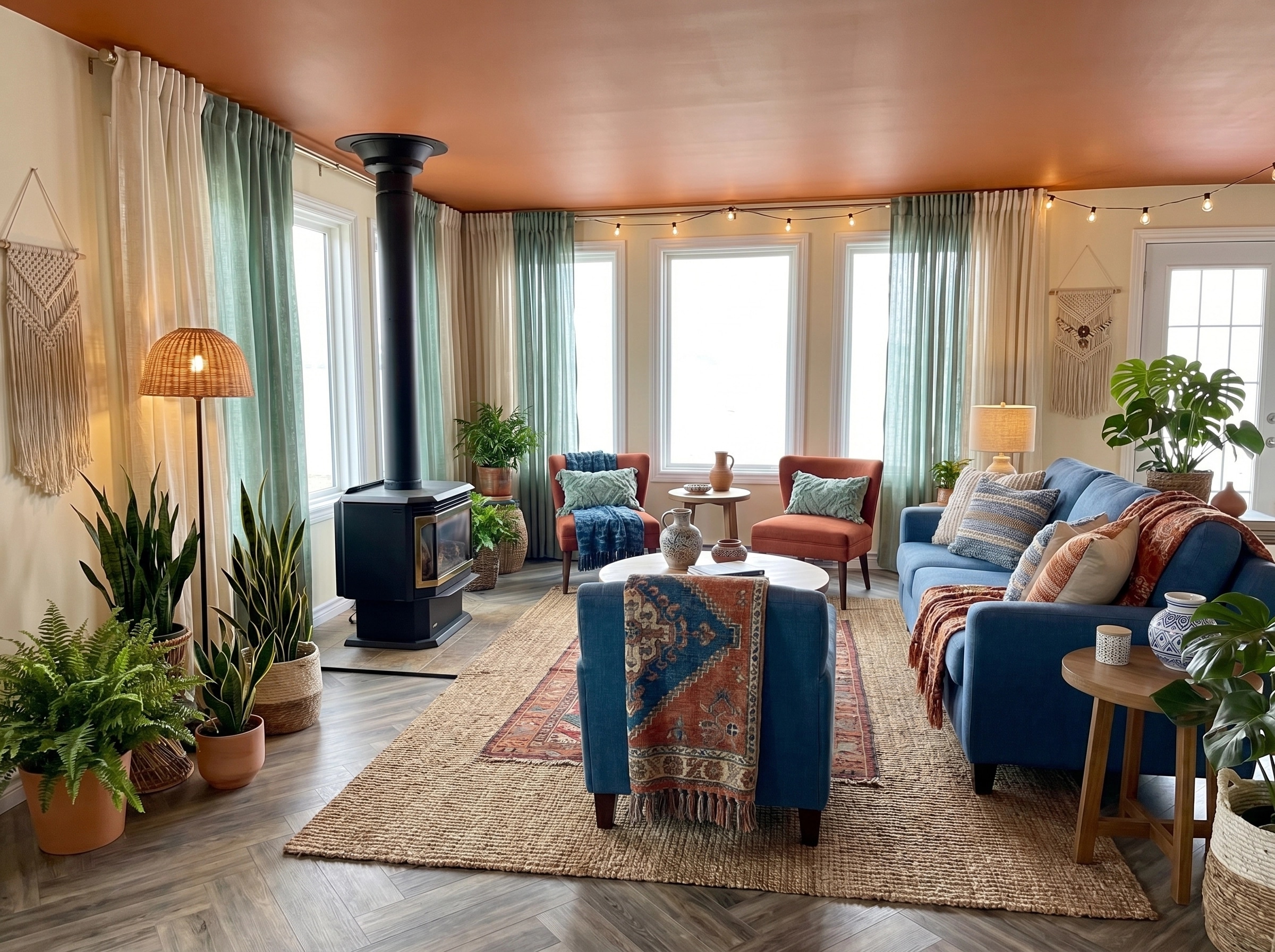 Interior design in Bohemian style — Living Room by GenRoom AI