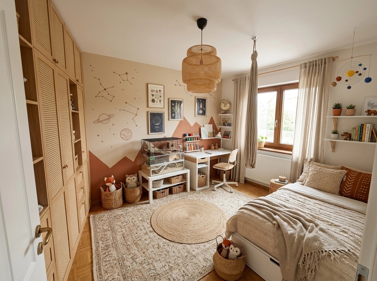 Bohemian Chambre d'Enfant design — interior photo by GenRoom AI