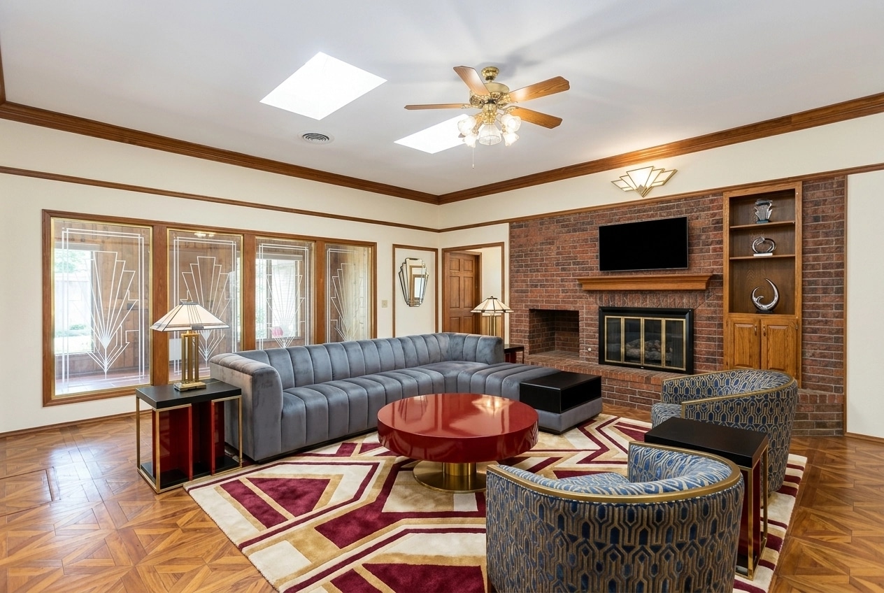Art Deco Living Room design — interior photo by GenRoom AI