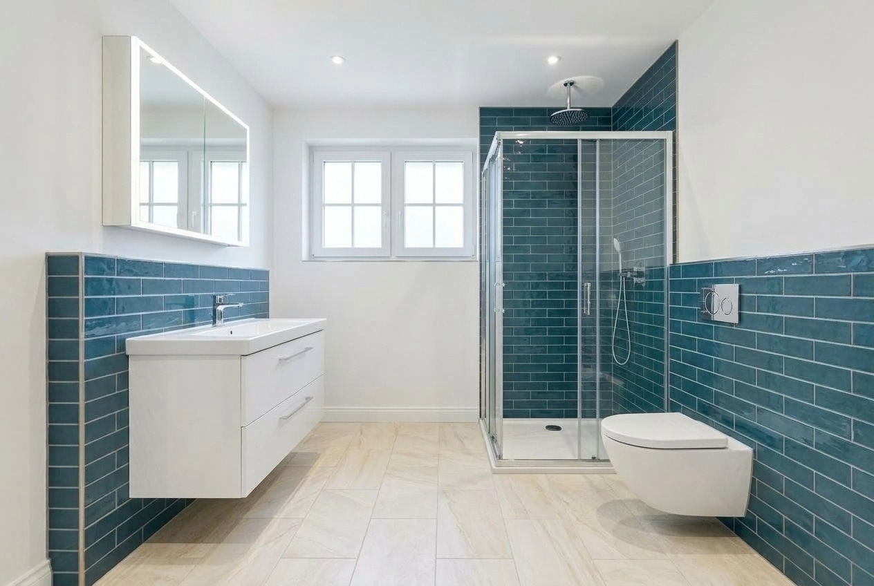 Transitional Badezimmer design — interior photo by GenRoom AI