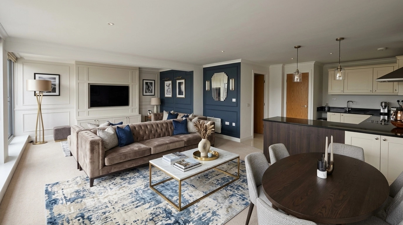 Transitional Living Room design — interior photo by GenRoom AI