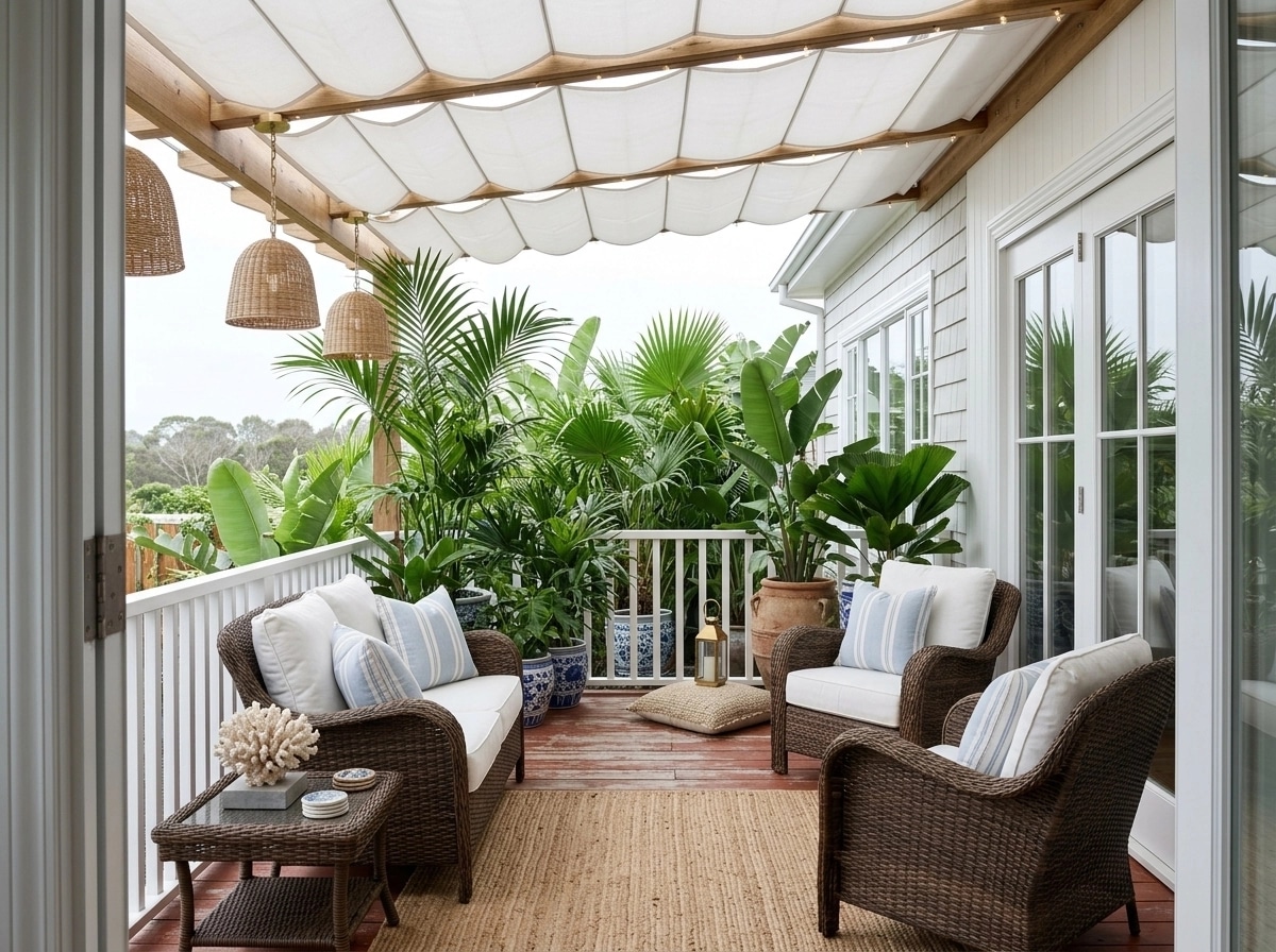 Interior design in Coastal / Hamptons style — balcony by GenRoom AI