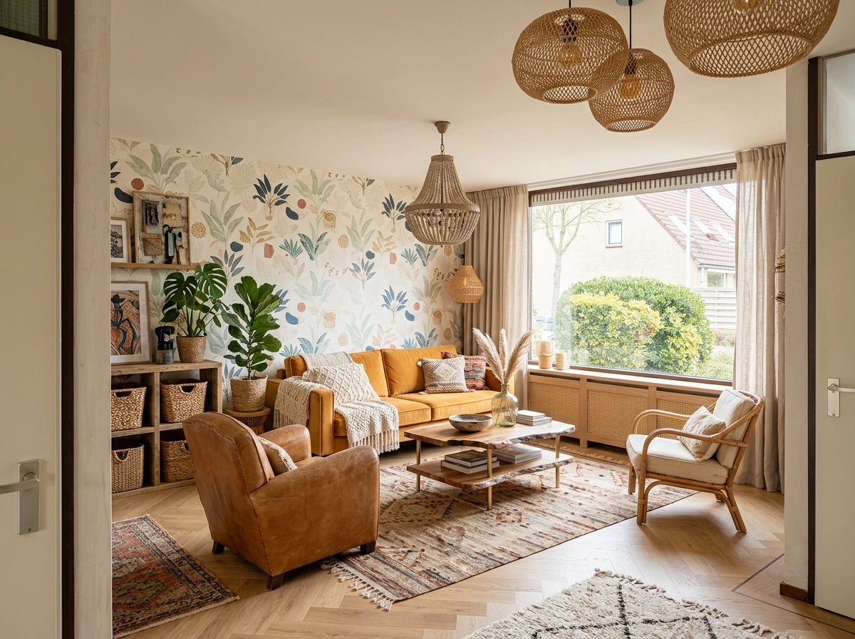 Interior design in Bohemian style — Living Room by GenRoom AI