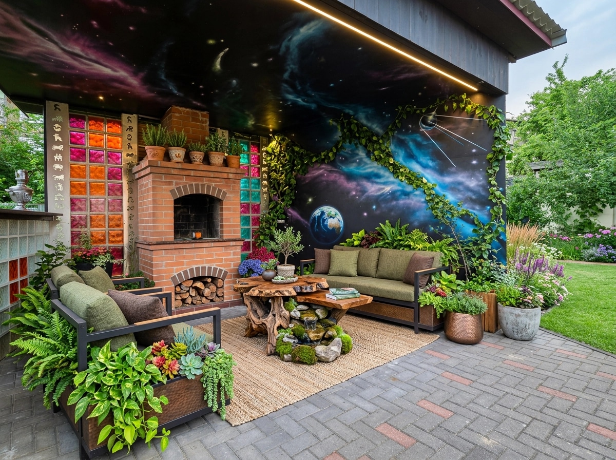 Interior design in Biophilic style — terrace by GenRoom AI