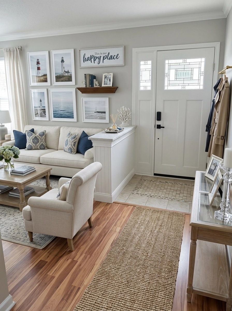 Interior design in Coastal / Hamptons style — Living Room by GenRoom AI