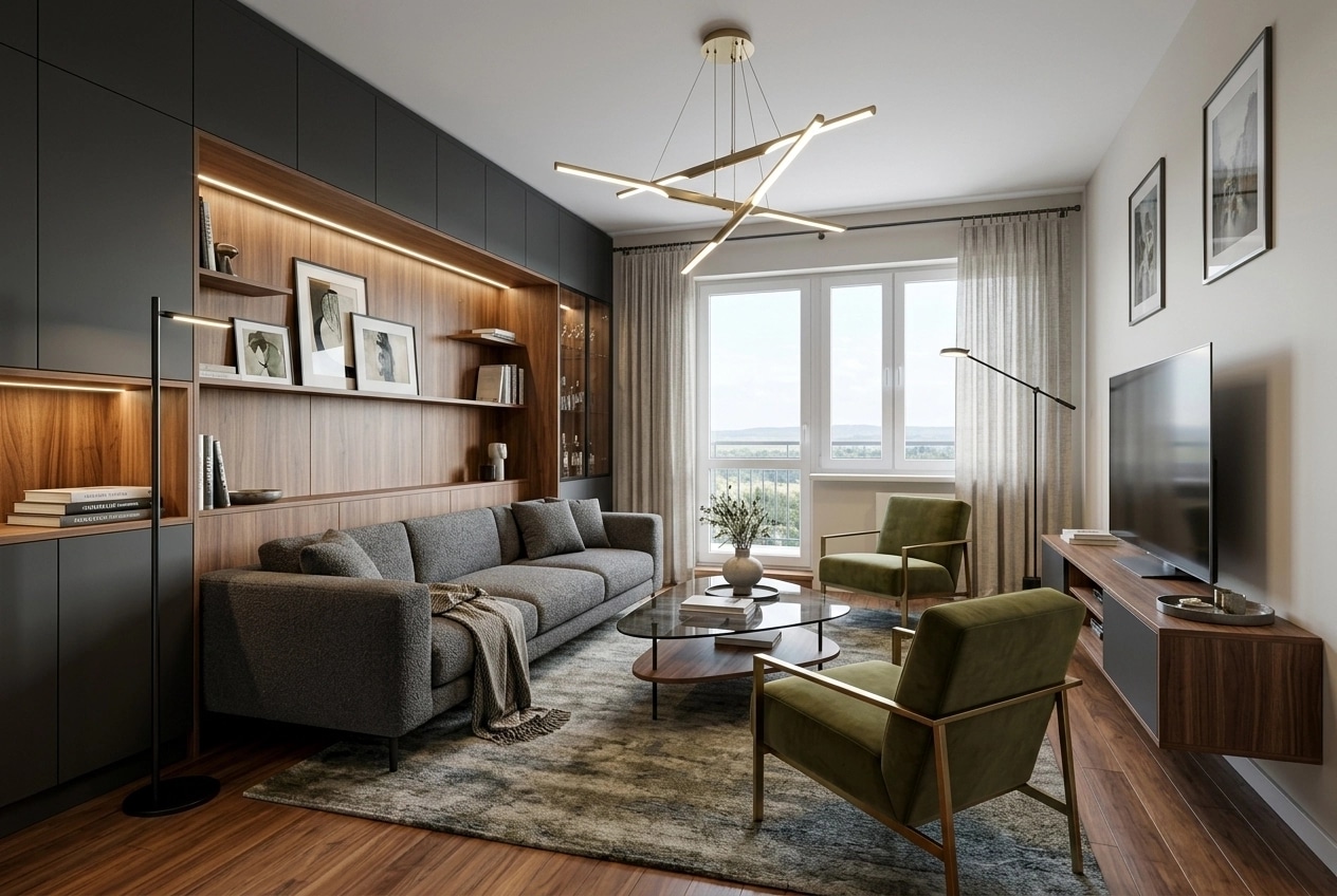Interior design in Contemporary style — Living Room by GenRoom AI