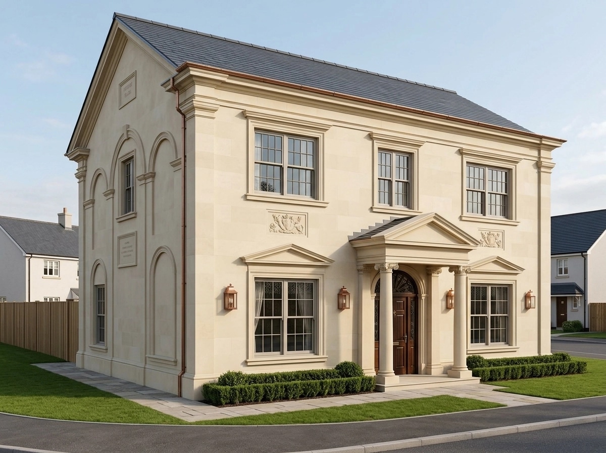 Neoclassic Facade Fachada design — facade photo by GenRoom AI
