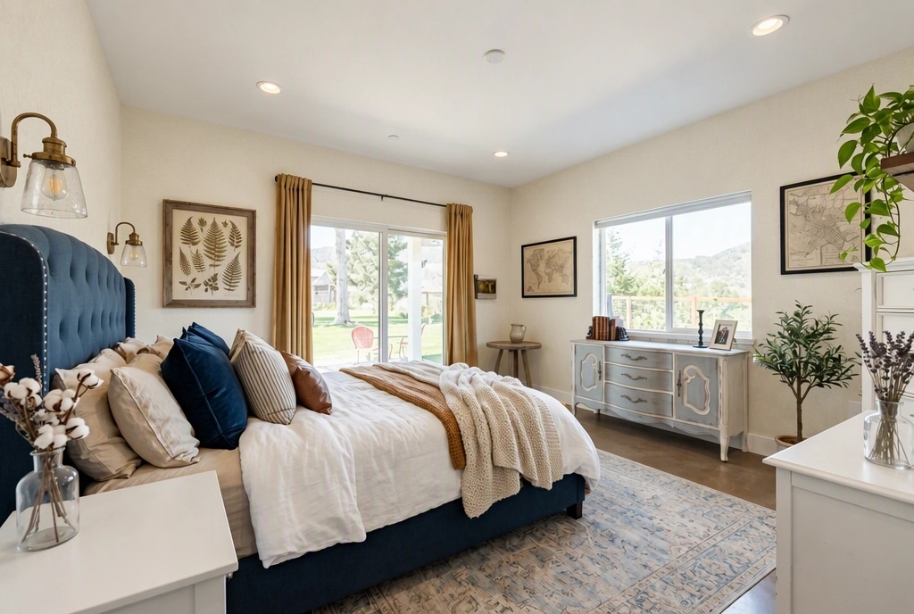Interior design in Modern Farmhouse style — Bedroom by GenRoom AI