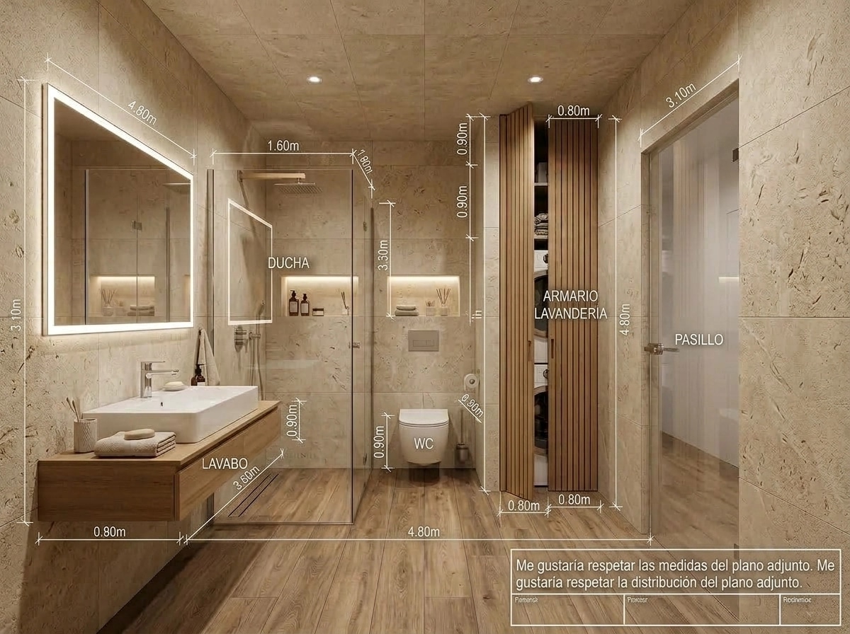 Interior design in Scandinavian style — Bathroom by GenRoom AI