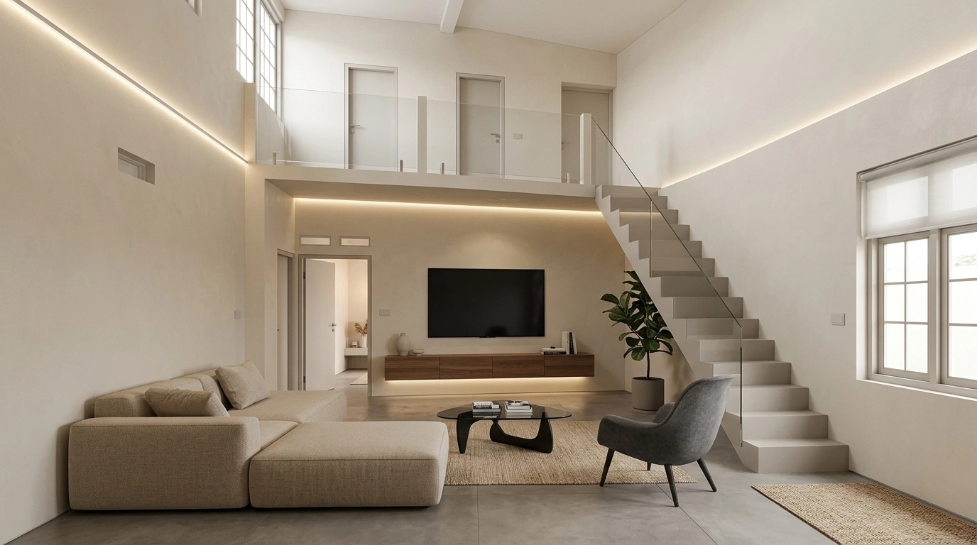 Minimalism Living Room design — interior photo by GenRoom AI